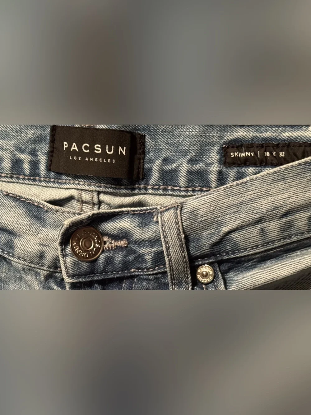 PacSun Skinny Blue Jeans Distressed Destructed Size 30